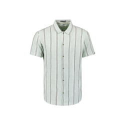 No Excess Shirt short lseeve bobby vertical stripe with linen dessin