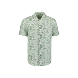 No Excess Shirt short sleeve allover printed with linen dessin