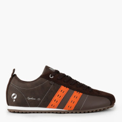 Q1905 Sneaker typhoon sp donkerbruin/oranje
