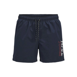 Jack & Jones Heren zwemshort jpstmaui double logo effen donkerblauw