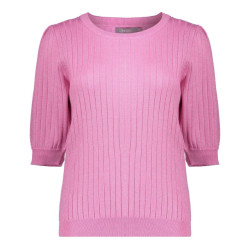 Geisha Pullover rib short sleeves lurex pink
