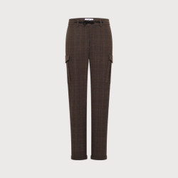 Blue Industry Chino, cargo broek bruin geruit |