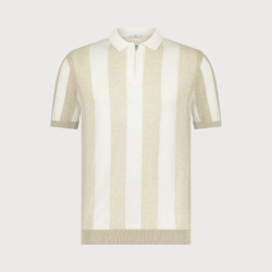 Blue Industry De gestreepte polo met ritssluiting |