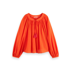 Scotch & Soda 177176 610 scotch&soda balloon sleeve top evening black medium red