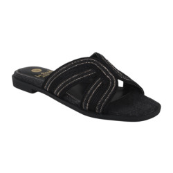 La Strada 2401931-1001 black/pewter dames slippers