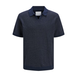Jack & Jones Jprcceaston knit split neck ss sn navy