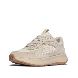 FitFlop F-mode flow suede/mesh/leather flatform sneakers