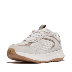 FitFlop F-mode flow suede/mesh/leather flatform sneakers