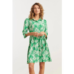 Smashed Lemon 25246 te jurk met bladerenprinttravelkwaliteit |