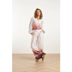 Smashed Lemon 25018 wide leg broekvintage mauve ombre | off white-old