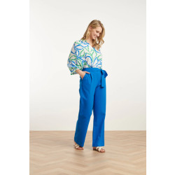 Smashed Lemon 25177 cobalt linnen broek |