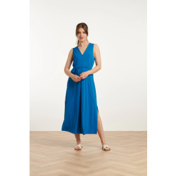 Smashed Lemon 25173 stretch midi jurk met v-hals |