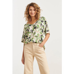 Smashed Lemon 25154 te top met grafisch print, matcha |