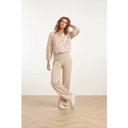 Smashed Lemon 25140 wide straight leg stretch broek |