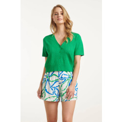 Smashed Lemon 25104 fel groen gebreid kort vest