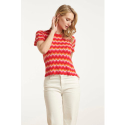 Smashed Lemon 25097 multicoloured zigzag knitted top |