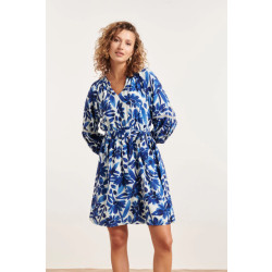 Smashed Lemon 24377 dames jurk met bloemenprintcrochet detail |