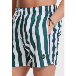 Shiwi 1441100200 broad stripe 7835 green leaf stripe swim short 