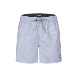Happy Shorts Heren zwemshort lichtblauw/wit gestreept