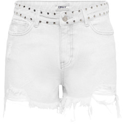 Only Onlpacy hw studded dnm shorts bj white