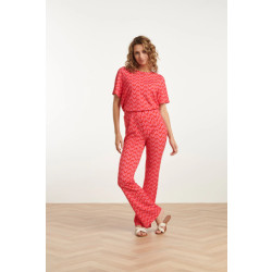 Smashed Lemon 25041 flared leggings met schelpenprint |