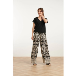 Smashed Lemon 25089 e te satijnen ornamentele geprinte broek |