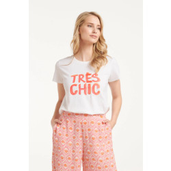 Smashed Lemon 25231 te katoenen t-shirt met tres chic opdrukperzik |