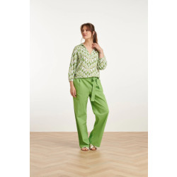 Smashed Lemon 25177 lime linnen broek |