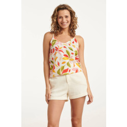 Smashed Lemon 25158 top met multi bladerenprint |