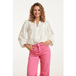 Smashed Lemon 25138 witte 3d bloemenblouse