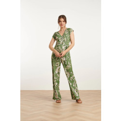 Smashed Lemon 25160 leaf print stretch jumpsuit |