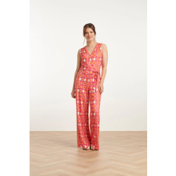 Smashed Lemon 25025 v-hals jumpsuit met grafische fruitprint |