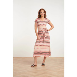 Smashed Lemon 24458 zigzag zomerjurk met vrolijke en |