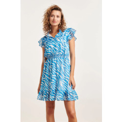 Smashed Lemon 24333 kort zomers jurkje met helder animal print |