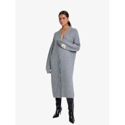 Alix The Label Dames vest fluffy long soft grey melange