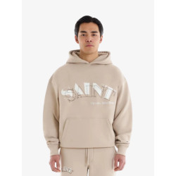 Saint Blanc Top stitch hoodie feather grey