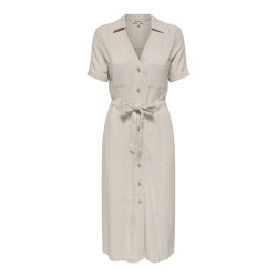 Only Onlsiesta ss linen bl shirt dress p zand