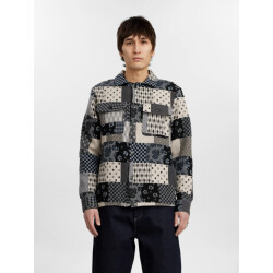 Anerkjendt 901950 akoscar patchwork overshirt 3134 cloud blue