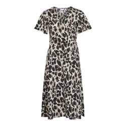 Vila Vilovie ss wrap midi dress ecru dessin