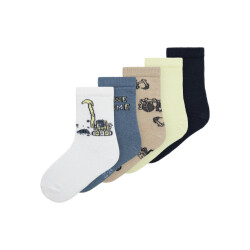 Name It Jongens sokken nmmvagn print/effen 5-pack color