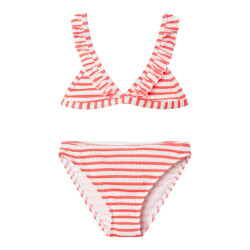 Name It Meisjes bikini set nkfzaley gestreept rood/wit