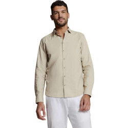No Excess Shirt solid with linen light desert