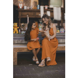 Looxs Revolution Lxs maxi katoenen zomerjurk oker voor dames in de kleur