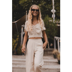Looxs Revolution Top viscose / linnen zand voor meisjes in de kleur