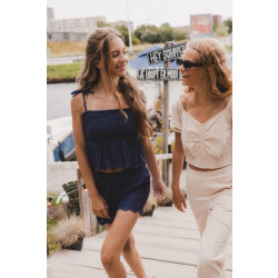 Looxs Revolution Broderie anglaise navy top voor meisjes in de kleur