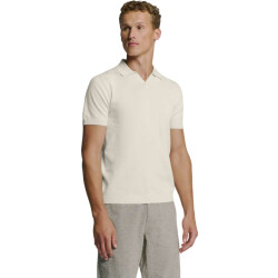 No Excess Pullover short sleeve polo v solid offwhite