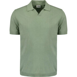 No Excess Pullover short sleeve polo v solid green