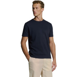 No Excess T-shirt crewneck solid relief jacqu deep blue