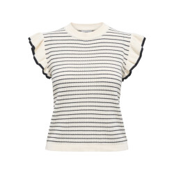 Jacqueline de Yong Jdycarice sl frill pullover knt noos ecru dessin