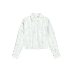 Olaf Hussein Embro logo stripe cropped shirt ls blouses w200308